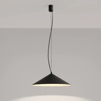 Pendant lamp 50 cm – conical, black, warm LED 3000K - Image 1