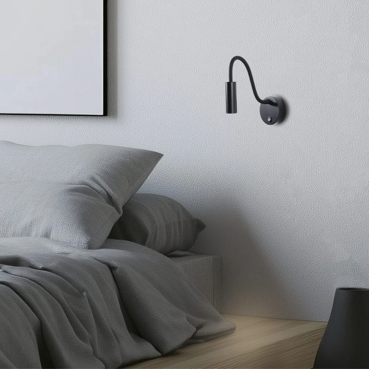 Lankstus LED sieninis šviestuvas 3W 3000K, juodas matinis