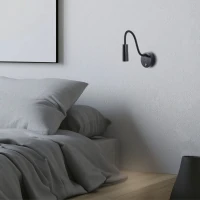 Lankstus LED sieninis šviestuvas 3W 3000K, juodas matinis - Nuotrauka 1
