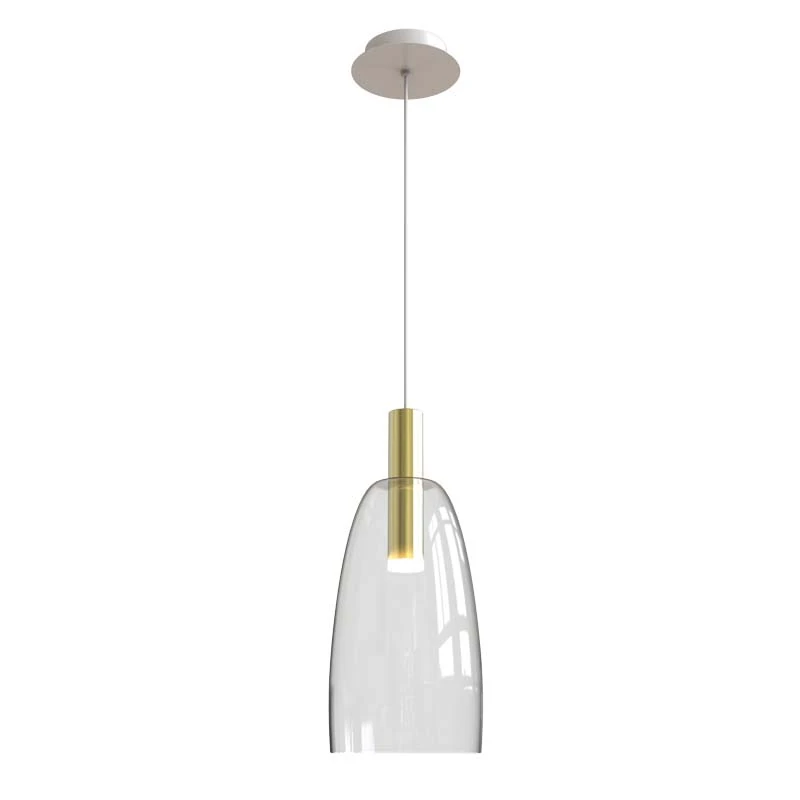 Aukso Matinio ir Skaidraus Stiklo LED Pakabinamas Šviestuvas, H35cm