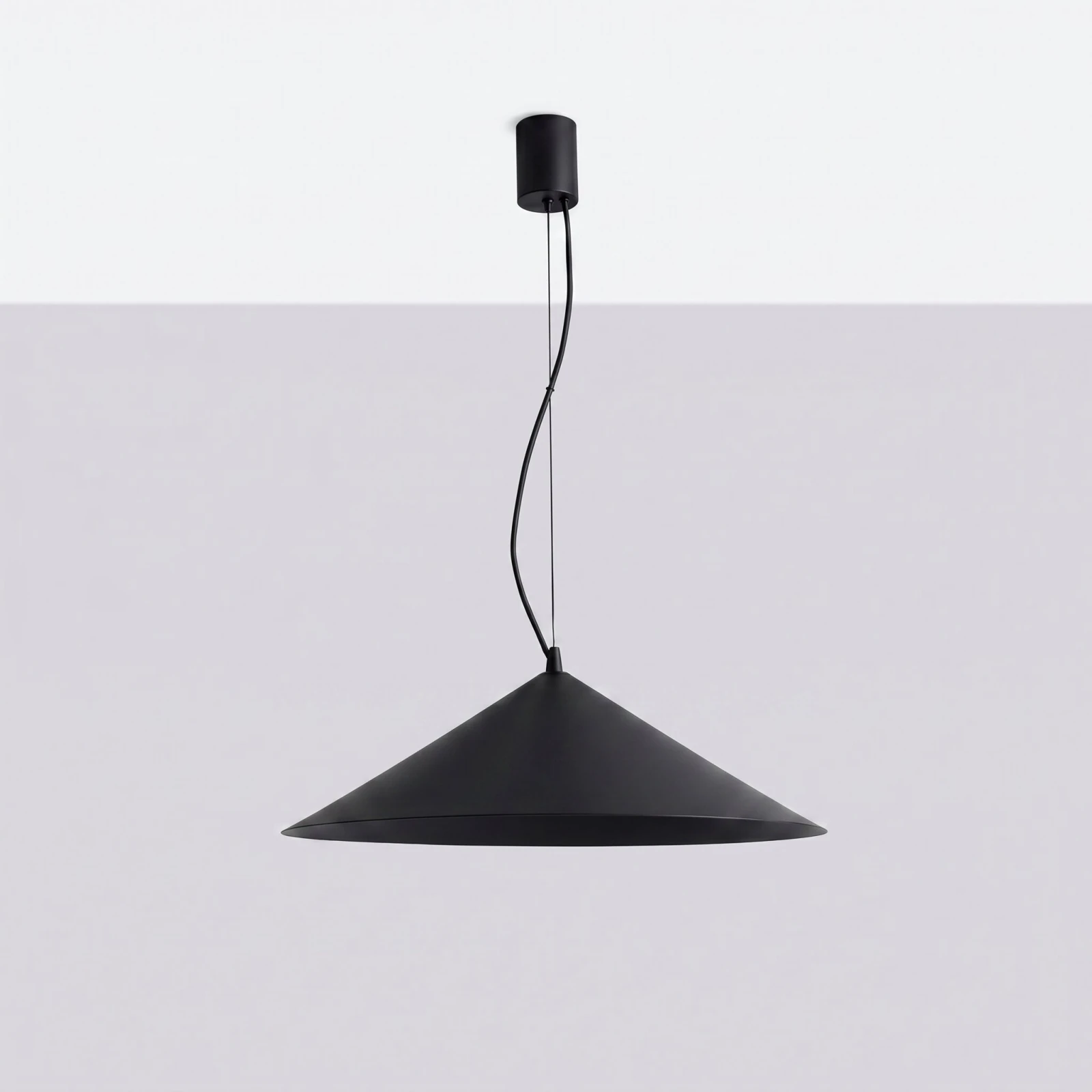 Pakabinamas šviestuvas 50 cm – kūgis, juodas, LED 4000K