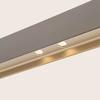 LED stačiakampis pakabinamas šviestuvas, bronzos ir aukso spalvos - Nuotrauka 3