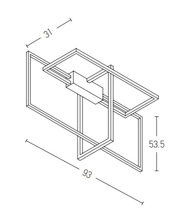 Modernus Geometrinis Reguliuojamas LED Lubinis Šviestuvas 60W 3000K