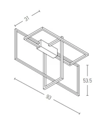 Modernus Geometrinis Reguliuojamas LED Lubinis Šviestuvas 60W 3000K - Nuotrauka 2