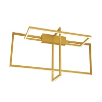 Modernus Auksinis Geometrinis LED Lubinis Šviestuvas - Nuotrauka 2