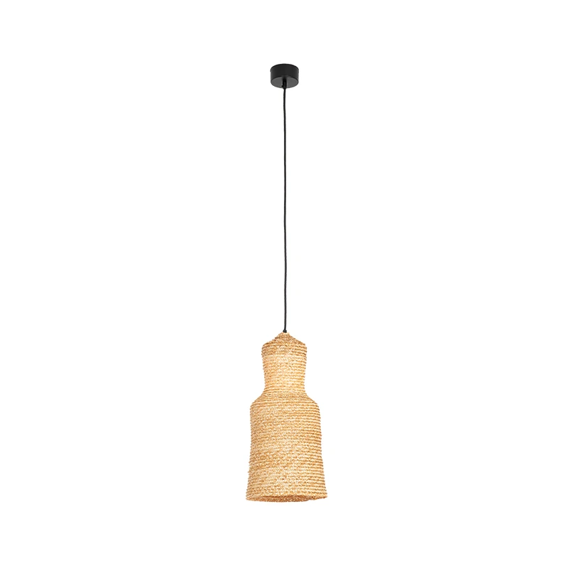 Natural Braided Wheat Pendant Light, 45 cm