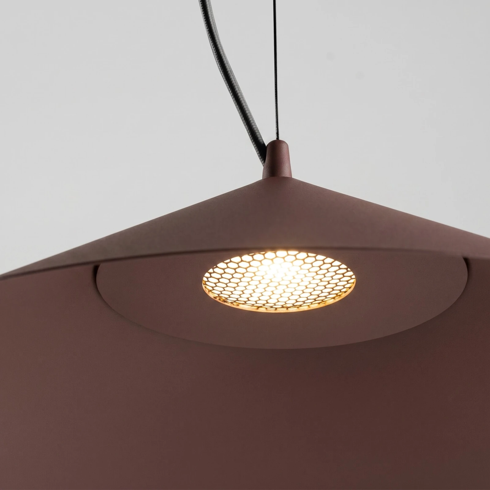 Pendant lamp 50 cm – cone, brown, TRIAC dimmable