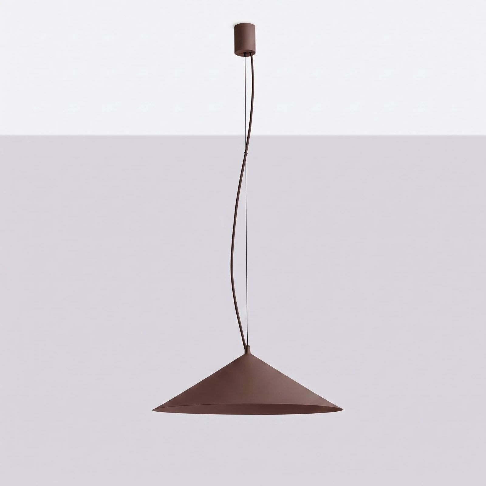 Pendant lamp 50 cm – cone, brown, TRIAC dimmable