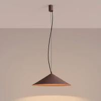 Pendant lamp 50 cm – cone, brown, TRIAC dimmable - Image 1