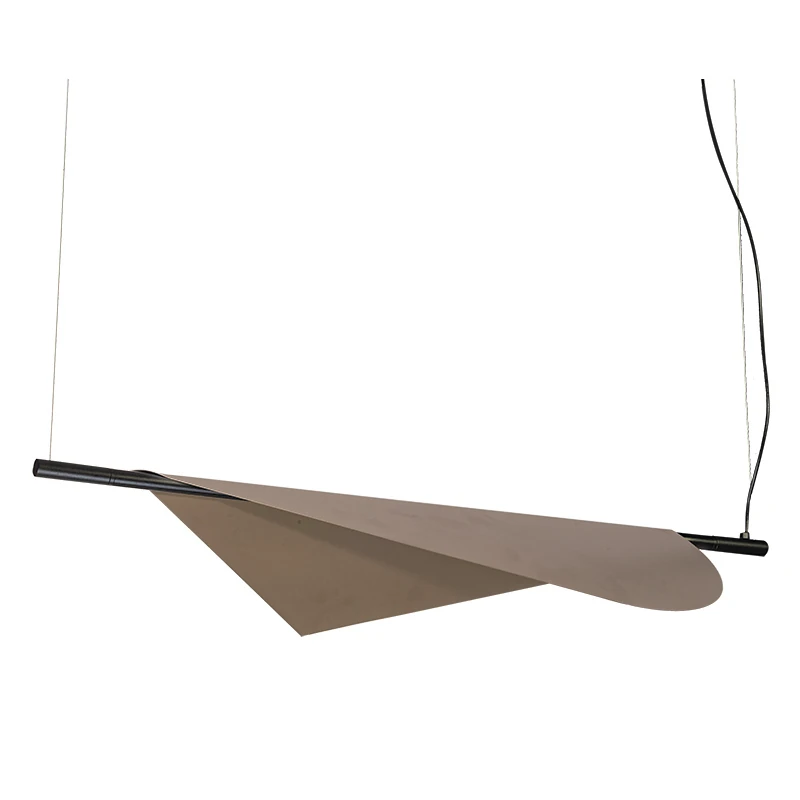 Contemporary Folded LED Pendant Light Sandy Black & Bronze