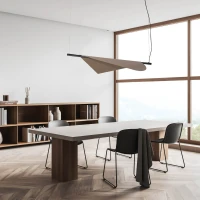 Contemporary Folded LED Pendant Light Sandy Black & Bronze - Image 1