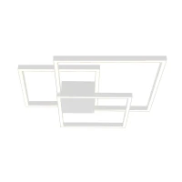 Modernus LED Lubinis Šviestuvas su Persidengiančiais Kvadratais, Baltas - Nuotrauka 1