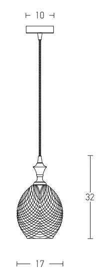 Smoked Grey-Chrome Pendant Light E27 Max 40W
