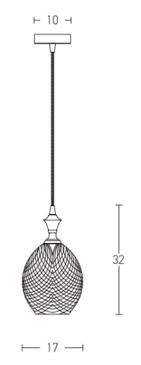 Smoked Grey-Chrome Pendant Light E27 Max 40W - Image 3