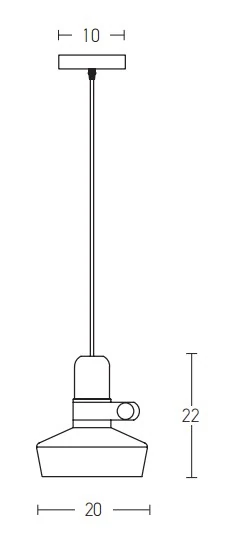 Matt White Metal E27 Pendant Light, Ø20cm