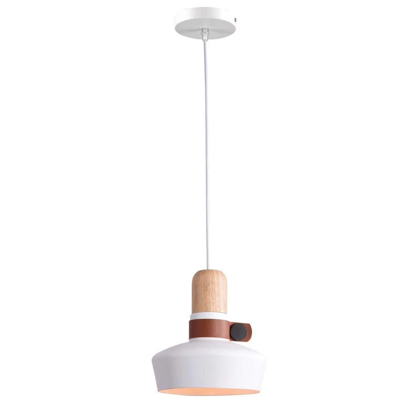 Matt White Metal E27 Pendant Light, Ø20cm