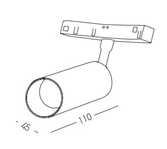 Magnetic Spot LED Light 8W DALI Dimmable, Sandy Black