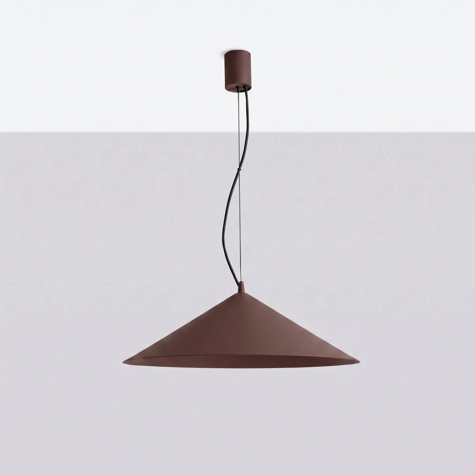 Pendant lamp 50 cm – conical, beige, TRIAC dimmable