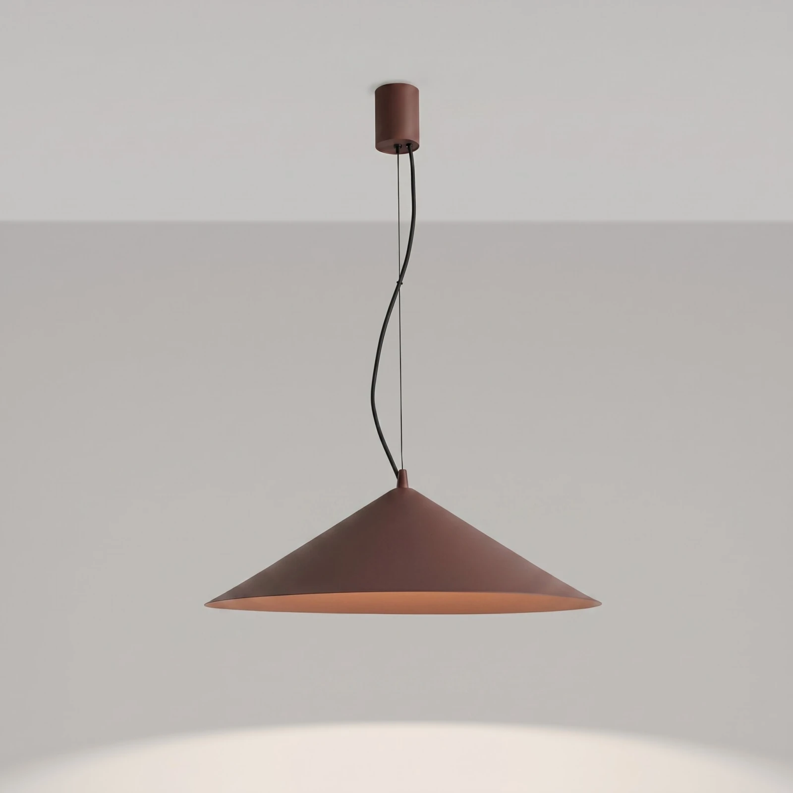 Pendant lamp 50 cm – conical, beige, TRIAC dimmable
