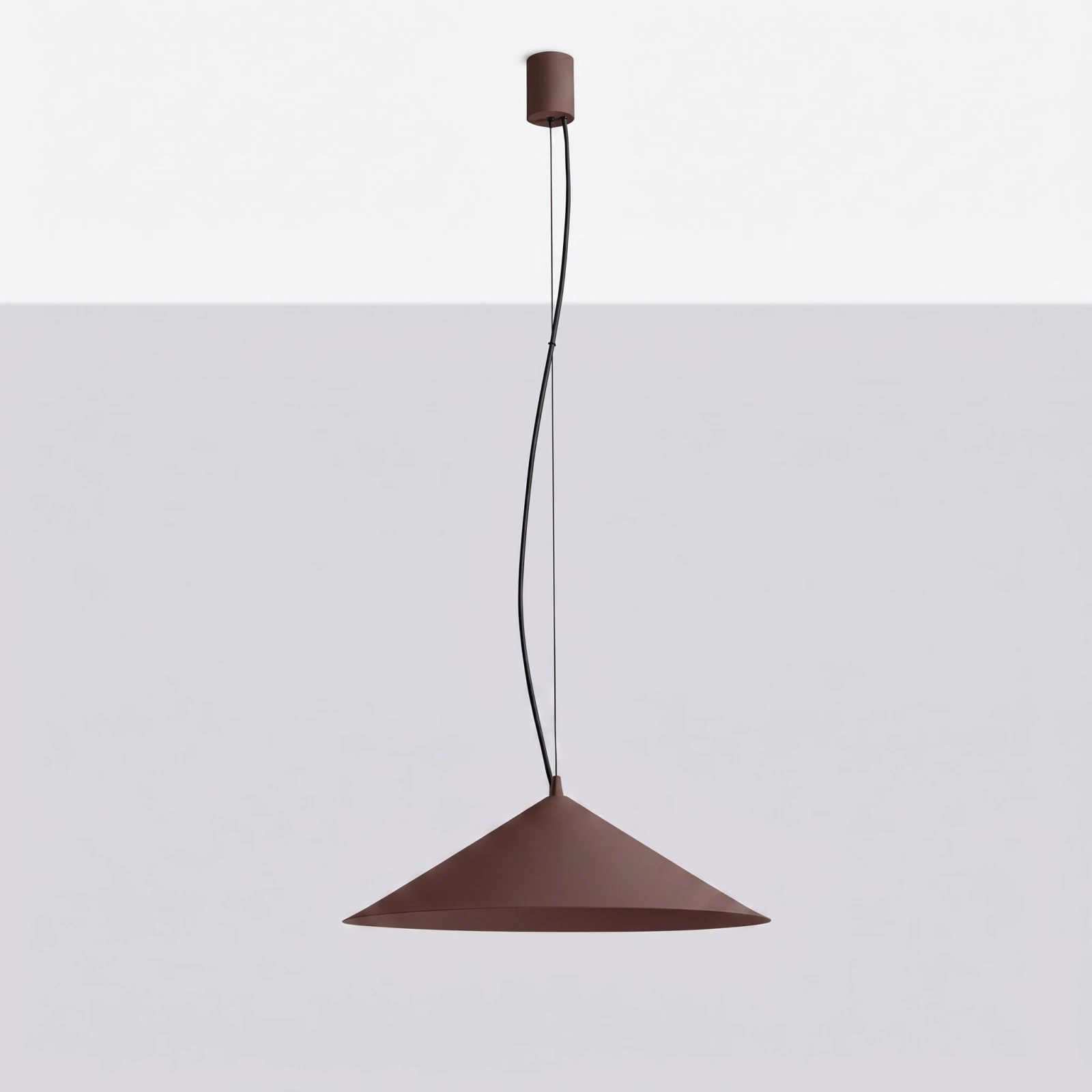 Pendant lamp 50 cm – conical, beige, TRIAC dimmable