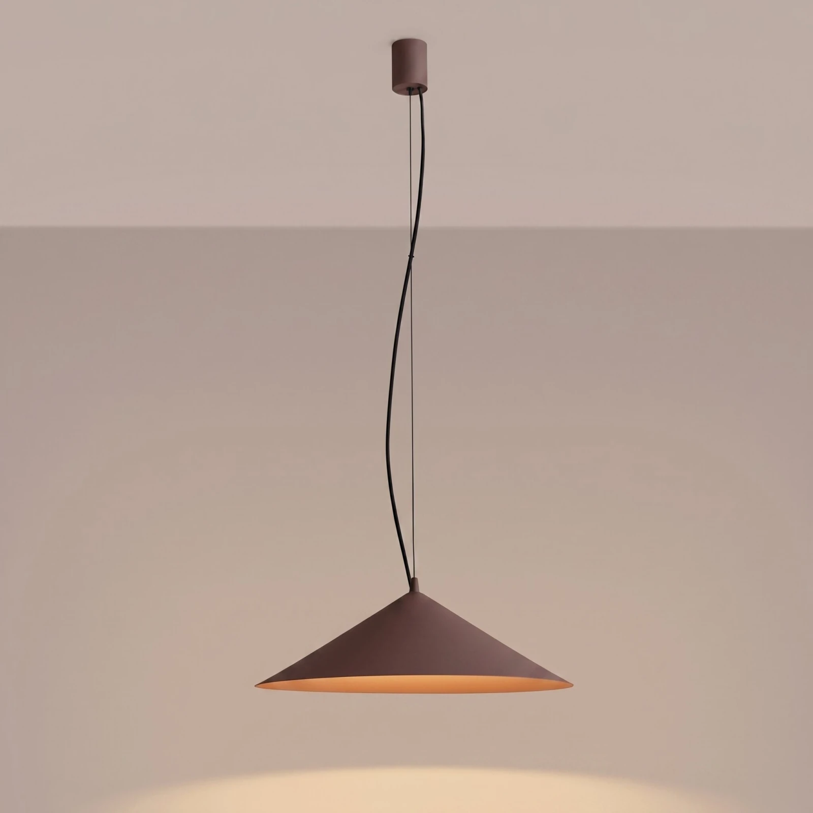 Pendant lamp 50 cm – conical, beige, TRIAC dimmable