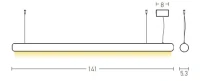 Linear LED Pendant Light, Painted Bronze, 141cm - Image 4