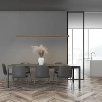Linear LED Pendant Light, Painted Bronze, 141cm - Image 1