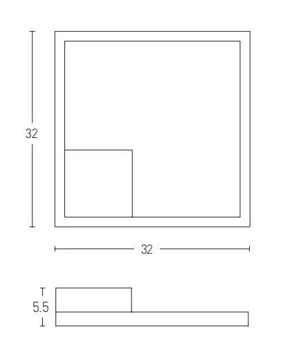 Gold Matt Square LED Ceiling Light