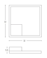 Gold Matt Square LED Ceiling Light - Image 2