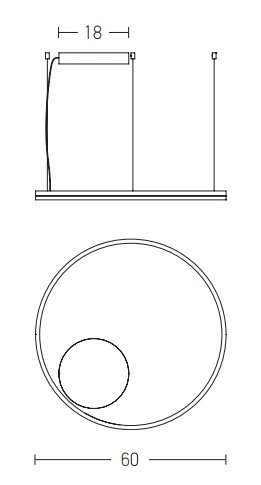 LED Ring Pendant Light, Dimmable