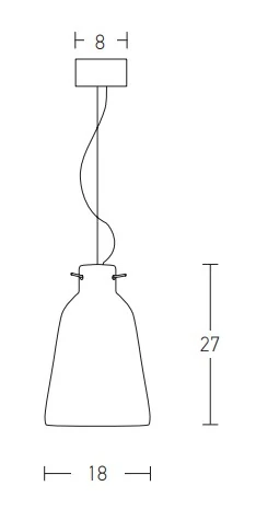 White Clay Pendant Light with Black Base, H27cm