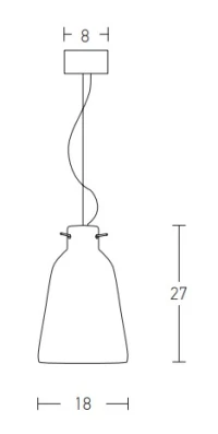 White Clay Pendant Light with Black Base, H27cm - Image 4