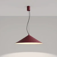 Pakabinamas šviestuvas 50 cm – kūginis, burgundinis, šiltos LED šviesos - Nuotrauka 4