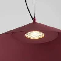 Pakabinamas šviestuvas 50 cm – kūginis, burgundinis, šiltos LED šviesos - Nuotrauka 5