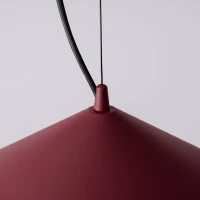 Pakabinamas šviestuvas 50 cm – kūginis, burgundinis, šiltos LED šviesos - Nuotrauka 6