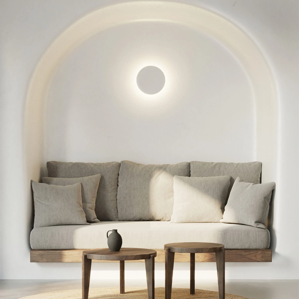 LED Surface Mounted Round Wall Light, White