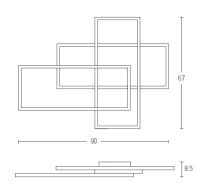 Modernus Geometrinis Dimeriuojamas LED Lubinis Šviestuvas, Baltas - Nuotrauka 2