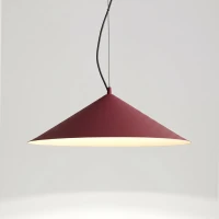 Pendant lamp 50 cm – cone shade, burgundy, TRIAC dimmable - Image 4