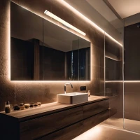 LED Linear Bathroom Wall Light, Chrome - Image 1