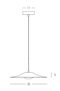 LED pakabinamas šviestuvas Diskas, juodas matinis - Nuotrauka 4