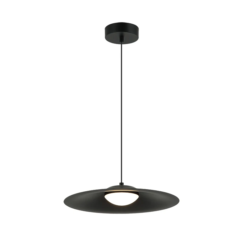 LED pakabinamas šviestuvas Diskas, juodas matinis