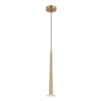Matt Gold LED Pendant Light with Marble Accent - Image 2