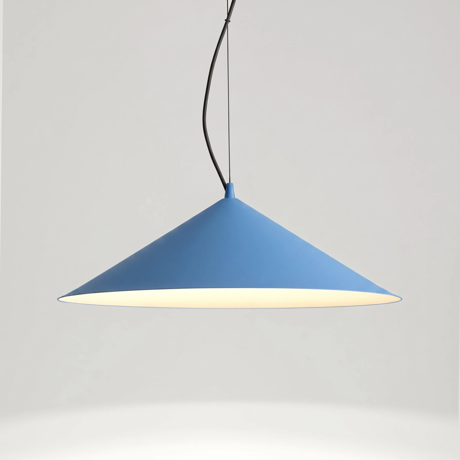 Pendant lamp 50 cm – conical, azure, LED 3000K