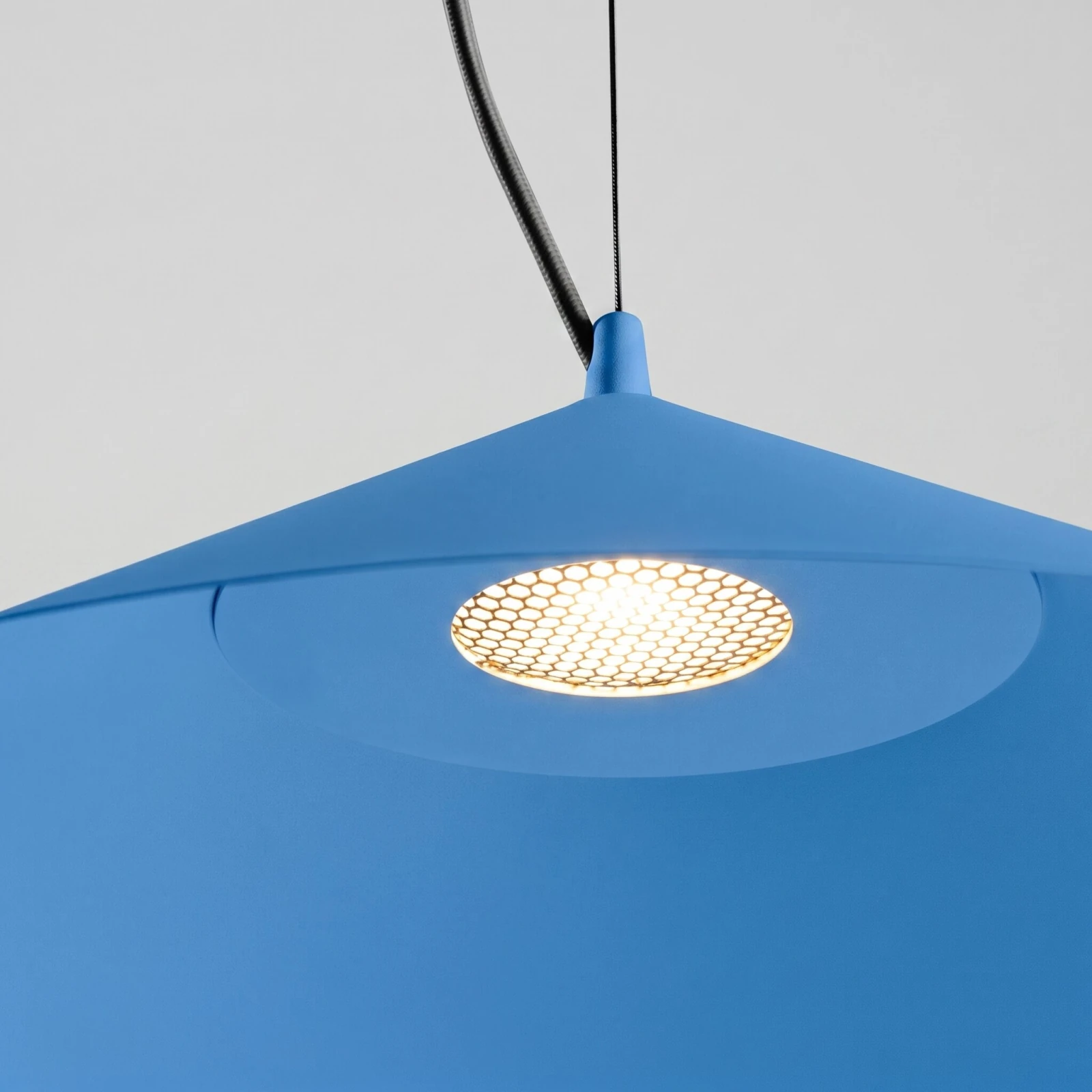 Pendant lamp 50 cm – conical, azure, LED 3000K