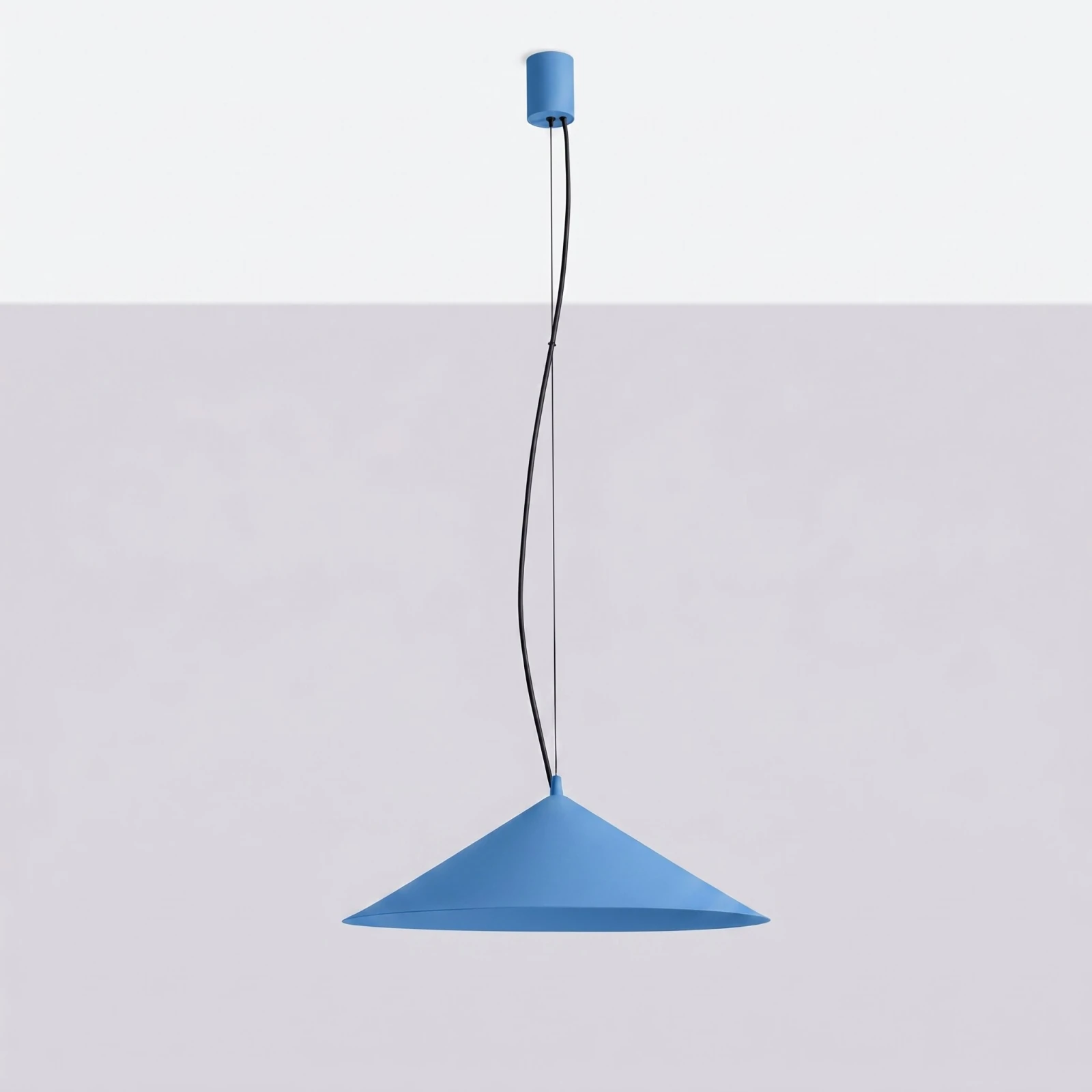 Pendant lamp 50 cm – conical, azure, LED 3000K