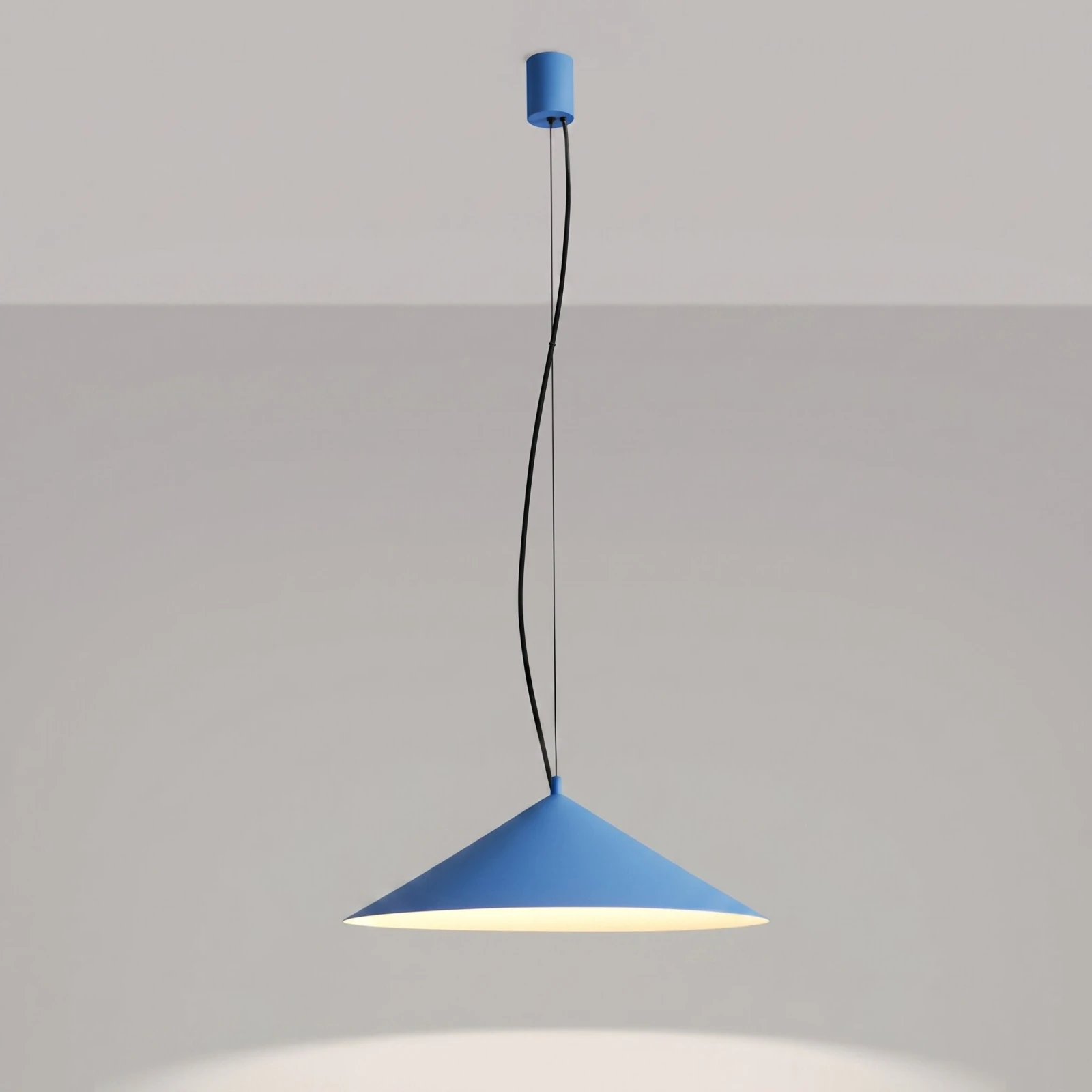 Pendant lamp 50 cm – conical, azure, LED 3000K