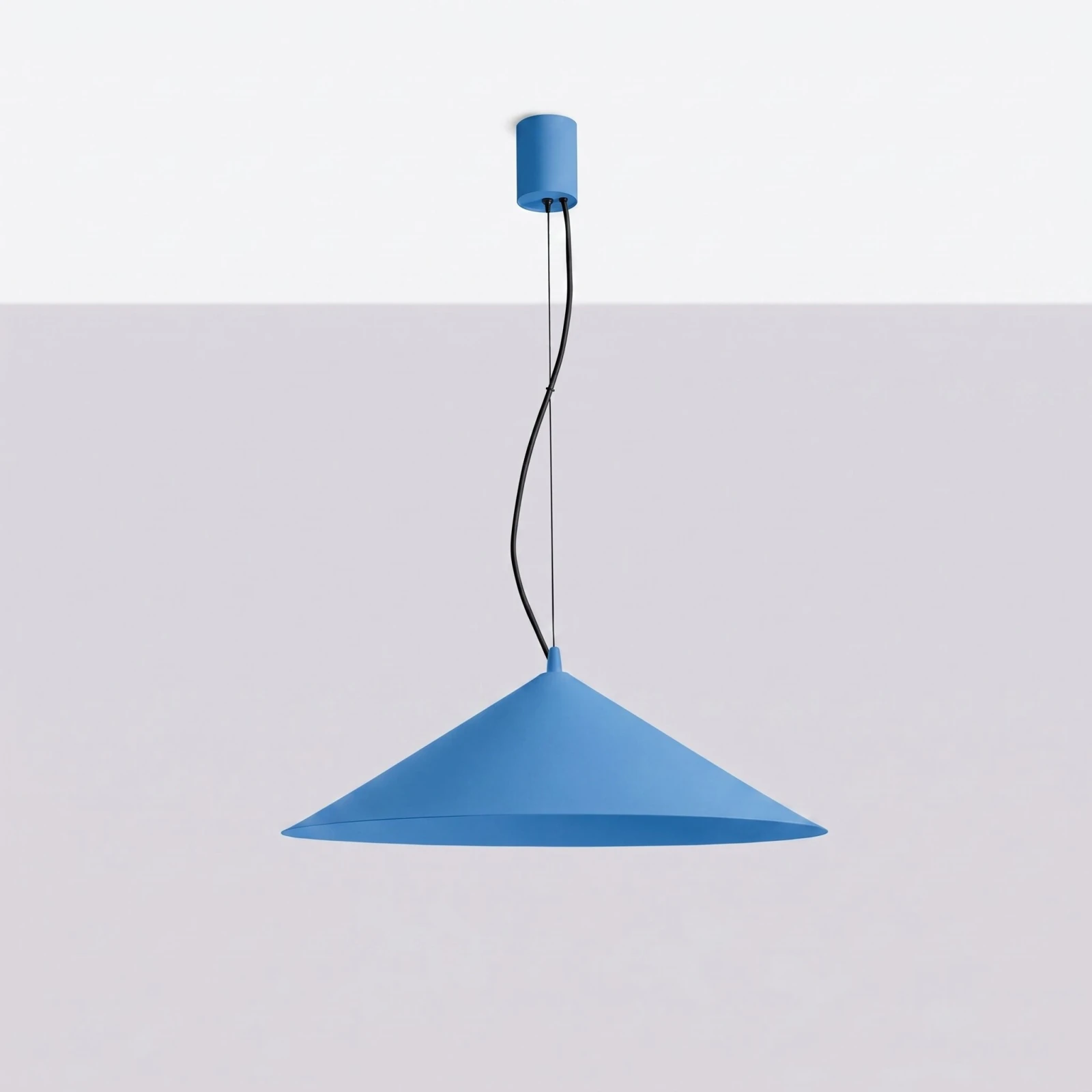 Pendant lamp 50 cm – conical, azure, LED 3000K