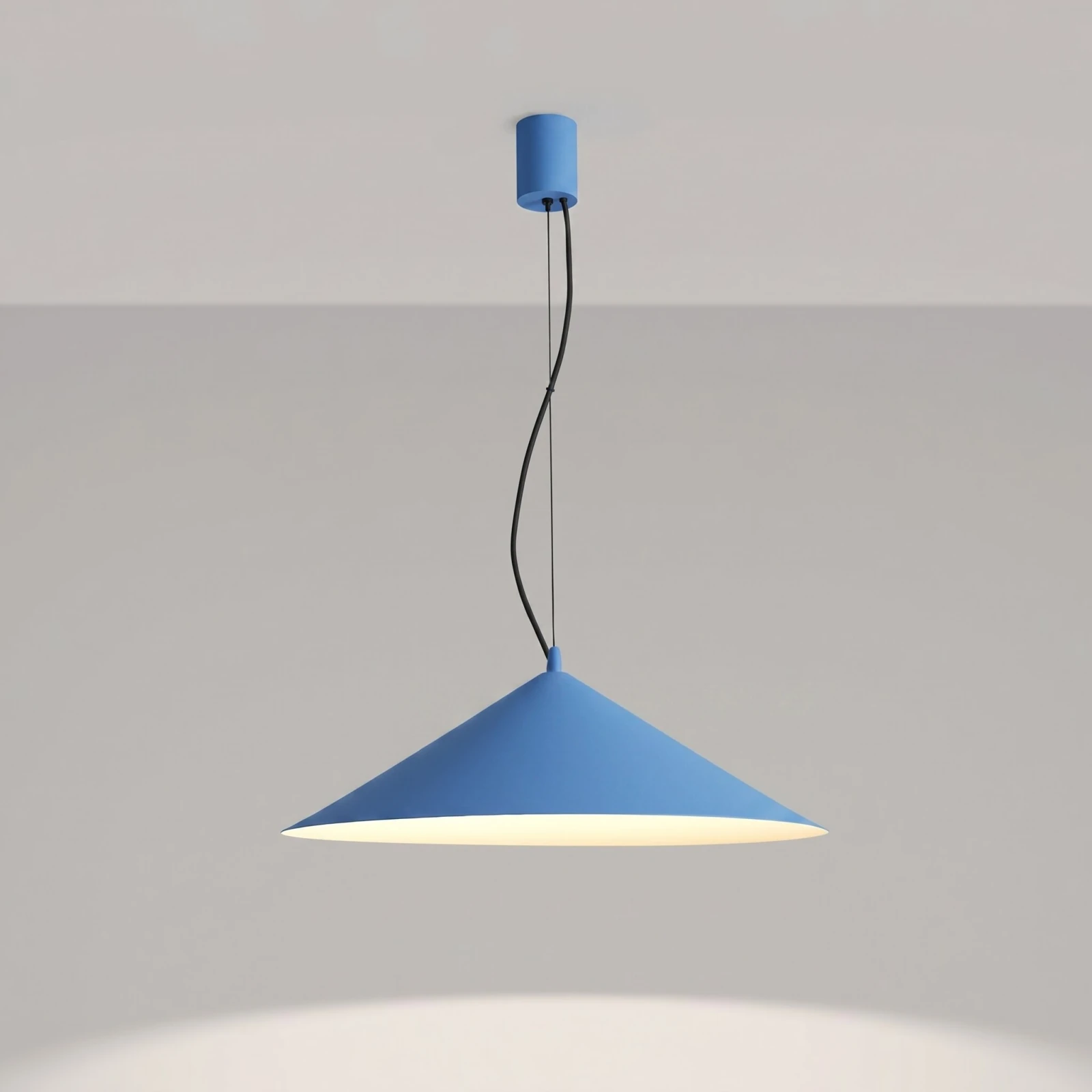 Pendant lamp 50 cm – conical, azure, LED 3000K