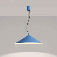 Pendant lamp 50 cm – conical, azure, LED 3000K - Image 1