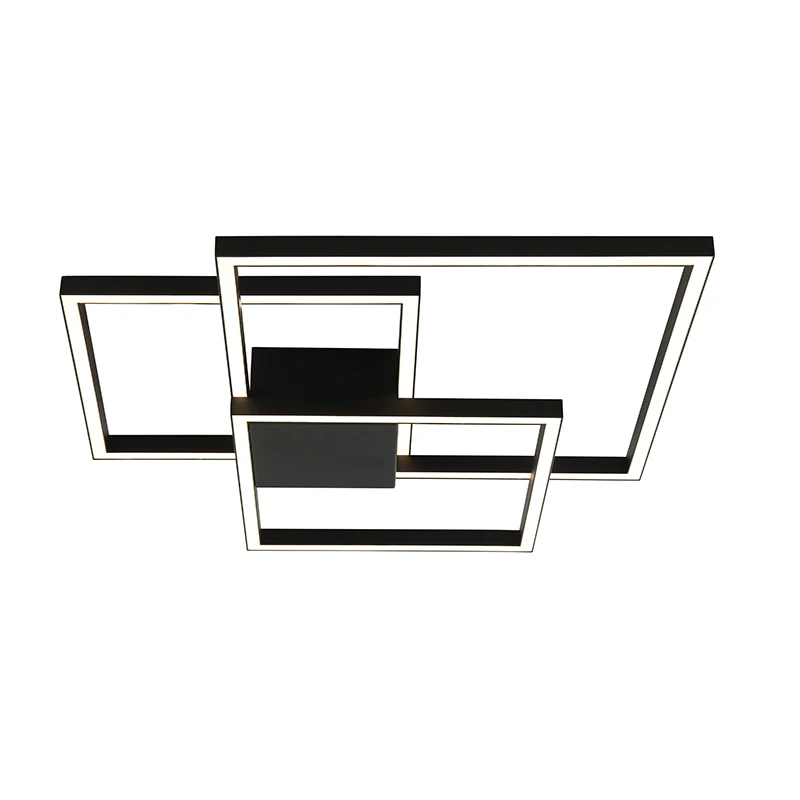 Modern Layered Dimmable LED Ceiling Light, Black